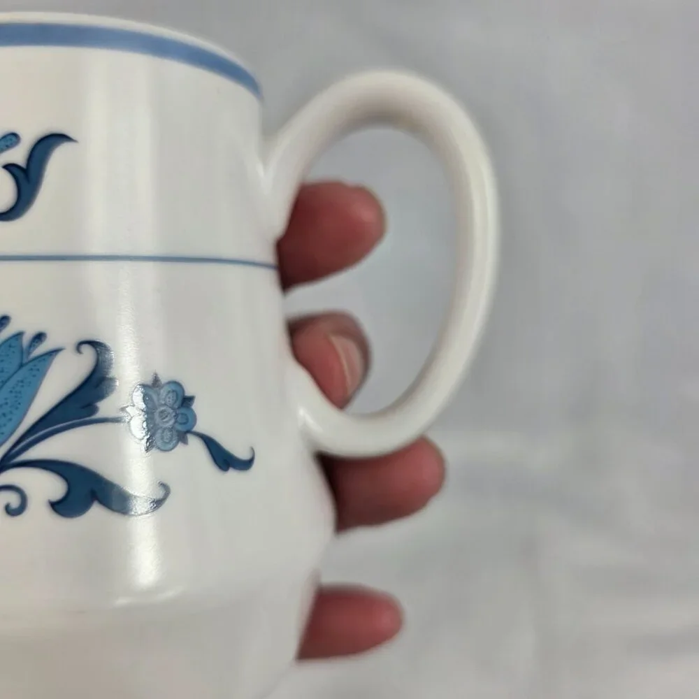 Noritake Blue Haven Creamer White with Blue Flowers & Bands